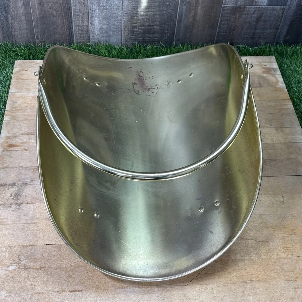 Vintage Brass Fireplace Log Holder Carrier Scuttle Decorative Hearth Bin